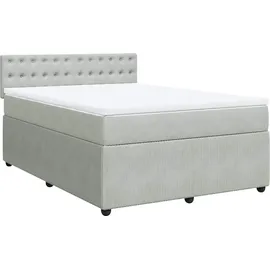vidaXL Boxspringbett 140 x 200 cm Hellgrau