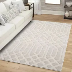 Teppich CARPET CITY "FLAIR138", beige, B:200cm H:11mm L:290cm, Obermaterial: 50% Polyester, 50% Polypropylen, Teppiche, Kurzflor-Teppich, Skandi-Stil, Wohnzimmer