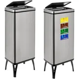 well home mobiliario & decoración 2 x Smart Mülleimer mit 60 l Fassungsvermögen, Höhe: 95,5 x 35,5 x 26 cm, grau mit Magnetetiketten