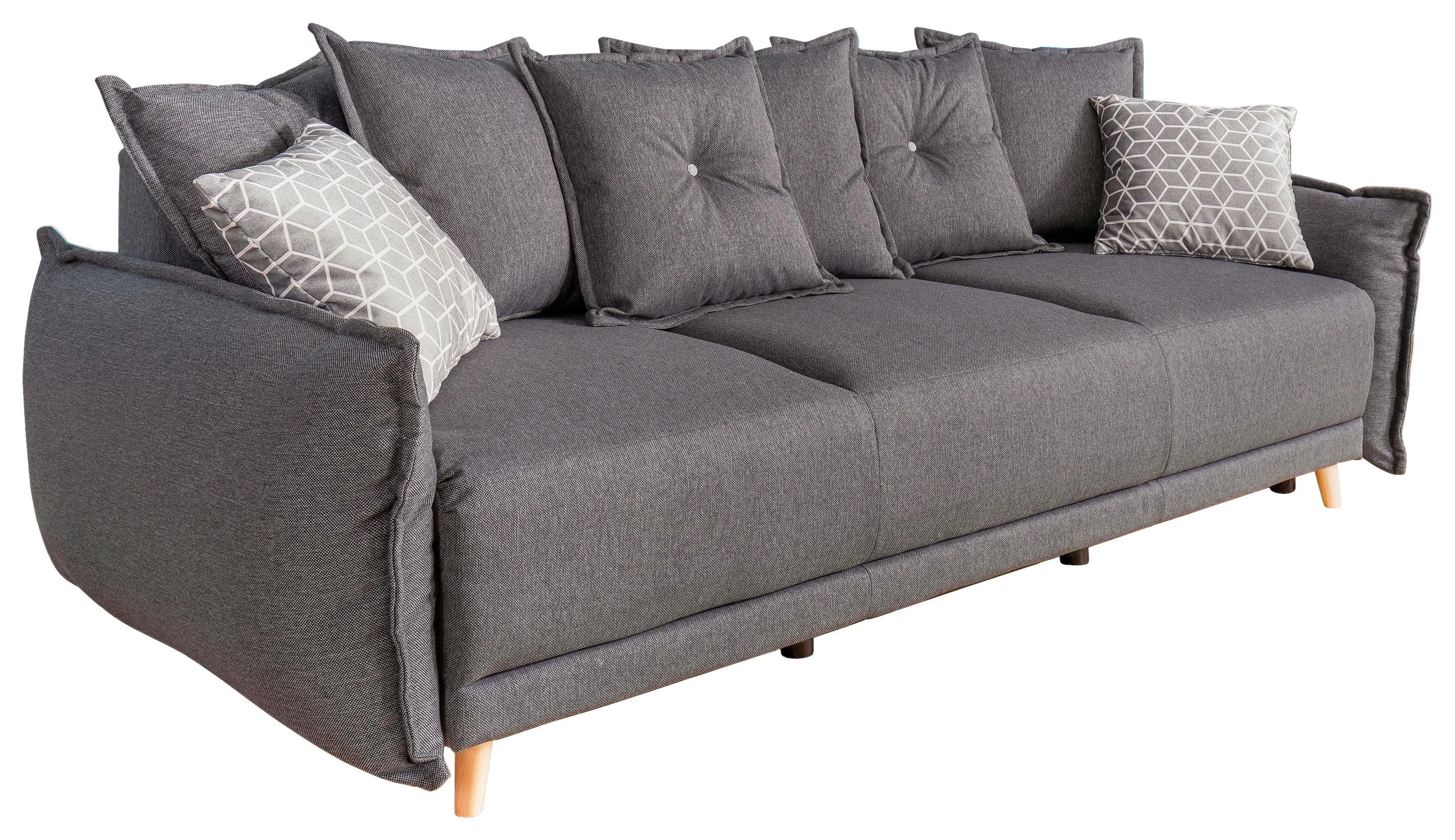 Dreisitzer-Sofa in Dunkelgrau  ́LAZY LUKKA DUNKELGRAU ́