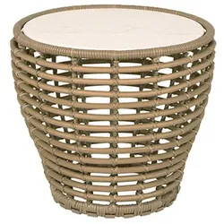 Cane-line - Basket Outdoor Beistelltisch, Ø 50 cm, natur / weiß