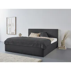 Polsterbett "Vita", grau (anthrazit), L:210cm, Bezug: 100% Polyester, Polsterung: Polsterwatte, Material, Gestell: gepolsterter Holzwerkstoff, WESTFALIA SCHLAFKOMFORT, Betten, auch mit Stauraum erhältlich, inkl. Kopfteilverstellung