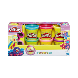 Hasbro Knete Play-Doh Knet-Dosen 6er-Pack - Glitzerknete