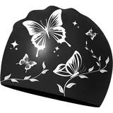 LUMOOM Unisex Badekappe für Erwachsene (Schwarz)