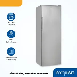 Exquisit KS350-V-H-040D Kühlschrank (331 l, 1715 mm hoch, Inoxlook)