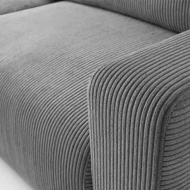 lookway Ecksofa OPERA L-Form mit Schlaffunktion und Bettkasten Grau