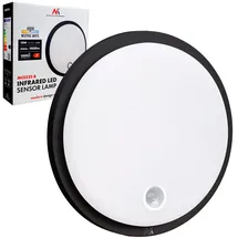 Maclean Brackets Maclean MCE525 LED-Lampe mit PIR 10 W IP65 Neutral 4000 K 1000 lm Deckenleuchte für den Außen- und Innenbereich mit Dauerbetrieb | Energieklasse F (Schwarz)