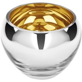Fink COLORE Teelichthalter Glas silberfarben spülmaschinengeeignet, Größe: 9 cm, Durchmesser: 12 cm, 115050, Gold, 9 x 12 cm