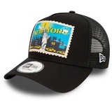 New Era New York Postcard Patch Black A-Frame Adjustable Trucker Cap - One-Size - Einheitsgröße