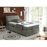 Lomadox Boxspringbett 120x200 cm Hotelbett Einzelbett Jugendbett elektrisch verstellbar Concord3m-09 in Artemis 18 silver
