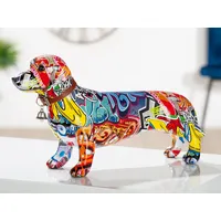 Gilde Dackel Pop Art Graffiti bunt Poly 11,5x36x20cm