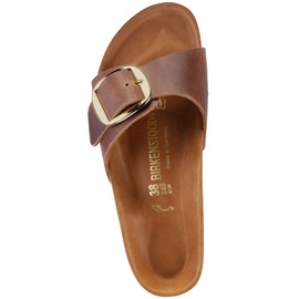 Birkenstock Madrid Big Buckle Nubukleder geölt schmal cognac 38