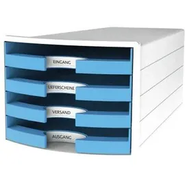 HAN Schubladenbox IMPULS 1013-54 DIN A4/C4 4Fächer offen ws/h.bl