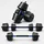LACESTONE 2in1 Hantelset Kurzhantel Langhantel Set 40 kg schwarz / blau