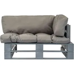 vidaXL Garten-Palettensofa mit Grauen Kissen Kiefernholz