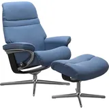 Stressless Stressless® »Sunrise«, (Set, Relaxsessel mit Hocker), mit Hocker, mit Cross Base, Größe S, M & L, Holzakzent Schwarz