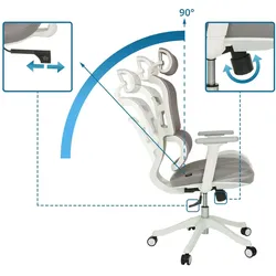 Bürostuhl / Drehstuhl ERGOMY I W Sitz Stoff / Rücken Netzstoff grau mybuero