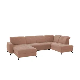 Medium Wohnlandschaft Leandro II ¦ rosa/pink ¦ Maße (cm): B: 355 H: 101 T: 208.0