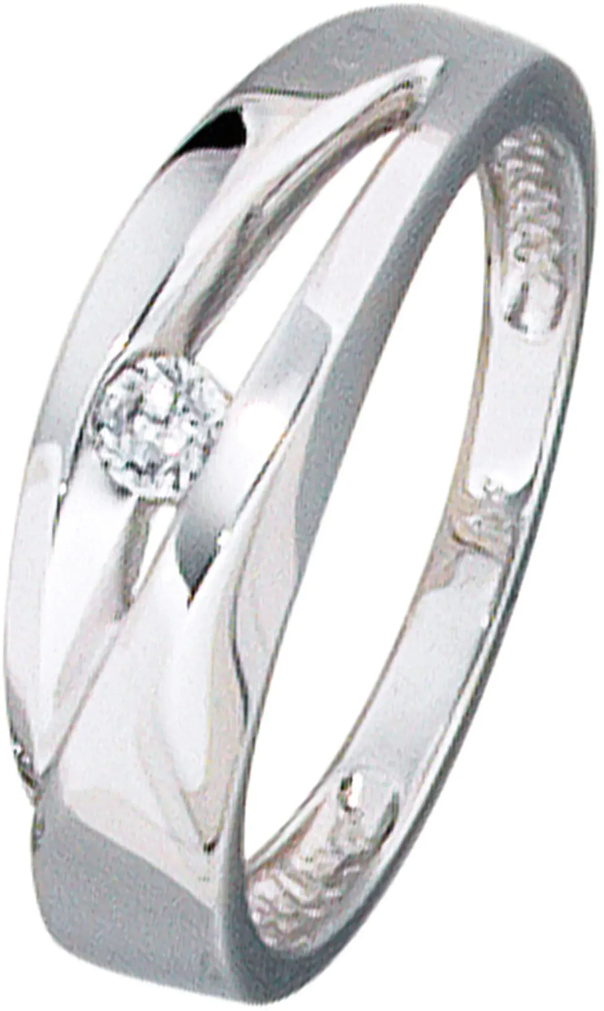 Goldring JOBO Gr. 60, weiß (weißgold 375), Fingerringe, Damen, 60, Weißgold 375, Goldring, 375 Weißgold mit Zirkonia