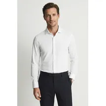 Cinque Businesshemd CINQUE, Herren, Gr. M, N-Gr, weiß, Jersey, Obermaterial: 100% Baumwolle, unifarben, regular fit normal, Rundhals, 1-Knopf-Manschette, Hemden, Jersey Qualität, Regular Fit