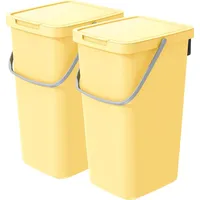 Vidaathome.de Q-SYSTEMA Abfalleimer-Set 2 x 25 Liter – Gelb