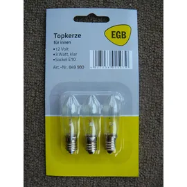 EGB Topkerzen 12V/3W E10 für außen 3Stk