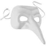 dressforfun Venezianische Maske mit langer Nase, - weiß - Weiß