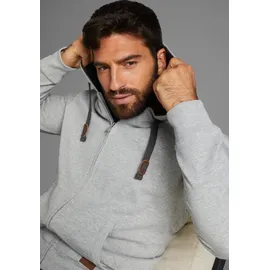 MAN'S WORLD Kapuzensweatjacke Herren grau-melange 5XL