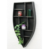 Setzkasten Boot Holz Sammlervitrine Schwarz 12111 Loft 58 cm Shabby Landhaus