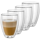 gentor Doppelwandige Gläser Kaffeegläser Set, 2x250 ML - Ideal für Latte Macchiato, Cappuccino, Espresso - Stilvolles Design, Hitzebeständig, Spülmaschinenfest, Glas