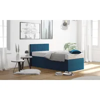 Westfalia Schlafkomfort Boxspringbett, blau (königsblau), B:135cm L:210cm, Bezug: 100%
