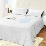 DUJUIKE wasserdichte Bettdecke, Samt Wasserdichter Lakenbezug, 100% Wasserdichter und Atmungsaktiver Kindermatratzenschoner, Leiser Matratzenbezug, Super Weich und Bequem (Weiß, 230 x 300cm)