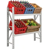 Homcom Getränkekistenregal für 6 Kisten 110 x 30 x 110 cm Kistenregal Stahl