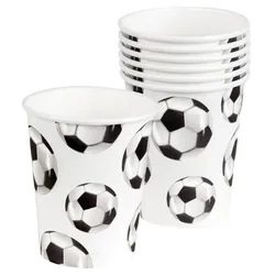 10 Fußball Fan Pappbecher 250ml - OS