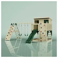 Polar play PolarPlay Spielturm Aksel aus Holz in GrünKinderschaukel