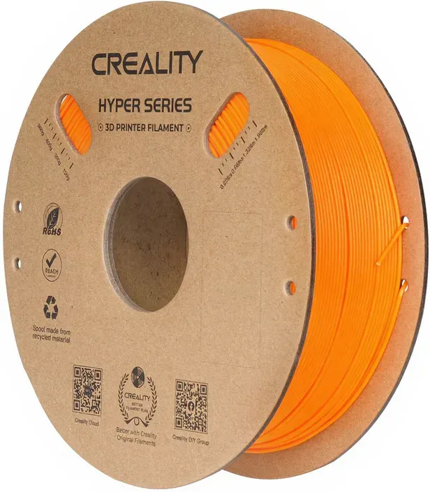 Creality Hyper PLA Orange 1 kg Hochgeschwindigkeit 30–600 mm/s, Formgenauigkeit ±0,02 mm, Kompatibel mit den meisten FDM-3D-Druckern, 1 kg (2,2 lbs) Spule