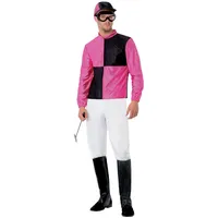 Smiffys Jockey Costume, Pink & Black Halloween und Karneval