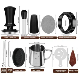 Y-Step Kaffee Tamper 51mm Set 25-teilig
