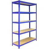 MonsterShop Lagerregal Stahl 90cm x 45cm x 180cm schwarz