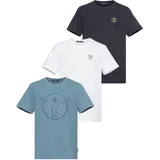 Chiemsee T-Shirt "für Kinder im 3er Pack", Kinder, Gr. 158, blau (md blau, wht), Single Jersey, Obermaterial: 100% Baumwolle, Rundhals, Kurzarm, Shirts