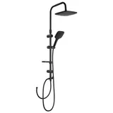 a&n&a aQualine Aqualine KERA Duschsäule mit Armaturenanschluss, Schwarz matt - Duschgarnitur