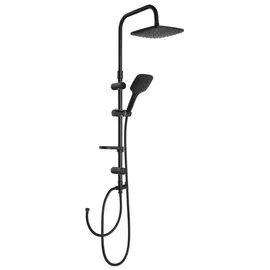 a&n&a aQualine Aqualine KERA Duschsäule mit Armaturenanschluss, Schwarz matt - Duschgarnitur