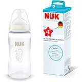NUK First Choice Babyflasche | 3+ Monate | 240 ml | Anti-Kolik-Babyflasche | Babyflaschen Glas | Temperature Control Anzeige | Seepferdchen | 1 Stück