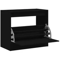 VidaXL Schuhschrank Schwarz 80x42x69 cm Holzwerkstoff
