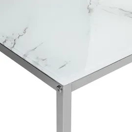 Beliani Brea Weiß/Silber Edelstahl 60 x 60 x 35 cm