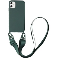 Sitthyw Handykette Hülle für iPhone 11 Pro Max Necklace Case mit Kordel Silikon Handy-Kette Handyhülle zum Umhängen Schutzhülle mit Band(abnehmbar) für iPhone 11 Pro Max Cover, Dunkelgrün