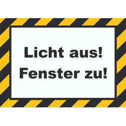 Licht aus Fenster zu Schild A4 (210x297mm)