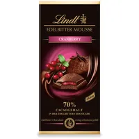 Lindt Schokolade Edelbitter Mousse Cranberry | 150 g Tafel | Mit 70 % Kakaogehalt und dunkler Mousse au Chocolat und Cranberry Füllung | Schokoladentafel | dunkle Schokolade