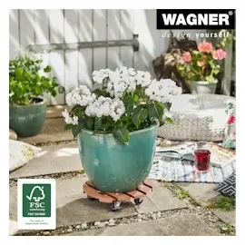 wagner® design yourself Wagner Multi Pflanzenroller WPC Terracotta rund Ø 29 cm