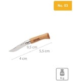 Opinel Camping Messer Stahl Taschenmesser Klappmesser Holz Griff No.03 INOX EINHEITSGRÖSSE